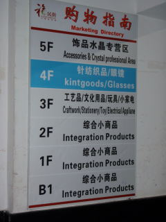 floor listing sign at warehouse